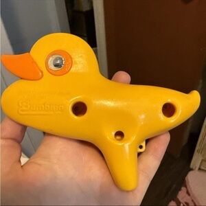 1987 Bambina Ocarina Vtg Musical Instrument Flute Fun Yellow Duck Design Music